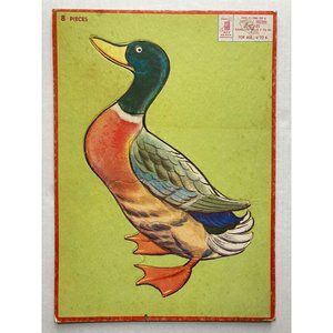 Duck Frame Tray Puzzle By Milton Bradley Vintage 1958 8 Pieces